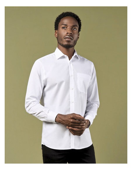 KUS-KK142-Mens Tailored Fit Poplin Shirt Long Sleeve 2